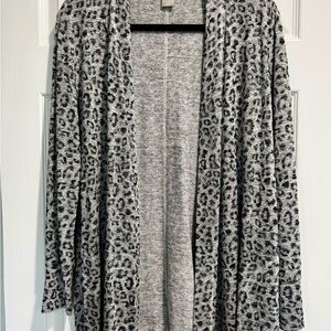 Chico's Black and Gray Leopard Cardigan